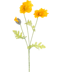 Kunstbloem Poppy 73 cm geel