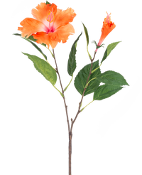 Kunstbloem Hibiscus 64 cm oranje