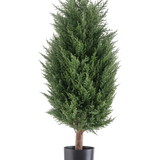 De Kunstplant Conifeer deluxe UV 90 cm is een weelderige, groene kunstgroenblijvende plant met dicht gebladerte in een zwarte pot - een onderhoudsvrije plant die in elke omgeving levendig blijft.