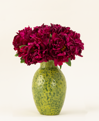 Zijden kunstbloemen boeket Peony Aubergine