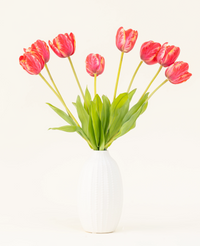 Zijden kunstbloemen boeket Franse Tulp rood