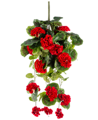 Kunst hangplant Geranium 75 cm rood