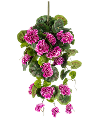 Kunst hangplant Geranium 75 cm paars