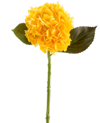 Kunstbloem Charlotte Hortensia Real Touch geel 55 cm