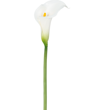 Een Kunst lelie 84 cm wit met een geel hart.