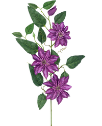 Kunstbloem Clematis groot 81 cm paars
