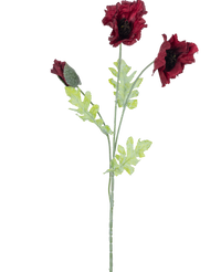 Kunstbloem Poppy 73 cm bordeaux