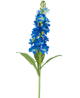 De Kunstbloem Violier 78 cm blauw is een enkele kunstblauwe bloemstengel met meerdere levendige bloesems en groene bladeren, perfect voor decoratie.