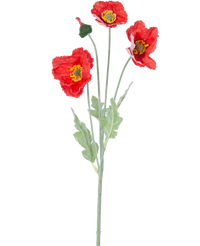 Kunstbloem Poppy Real Touch rood 60 cm
