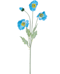 Kunstbloem Poppy Real Touch Blauw 60 cm