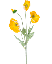 Kunstbloem Poppy Real Touch geel 60 cm