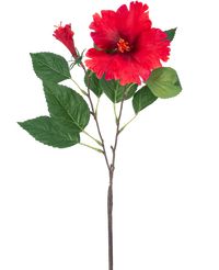 Kunstbloem Hibiscus 63 cm rood