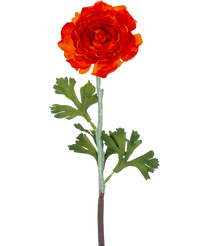 Kunstbloem Ranunculus 51 cm donker oranje