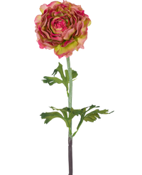 Kunstbloem Ranunculus 51 cm roze/groen