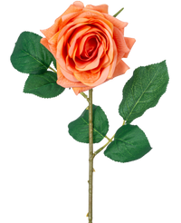 Kunstbloem Crystal touch moisturizing roos Real Touch oranje 43 cm