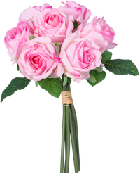 Kunstrozenboeket 7 Rozen Real Touch Roze 30 cm