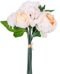 Kunstboeket mix bloemen Real Touch Champagne 30 cm