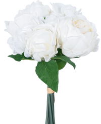 Kunstboeket mix bloemen Real Touch Wit 30 cm