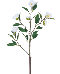 Kunstbloem Camellia 80 cm wit