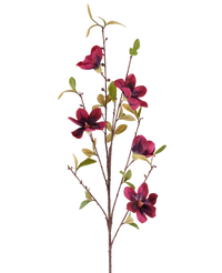 Kunstbloem Magnolia 94 cm bordeaux
