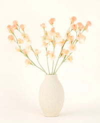 Zijden kunstbloemen boeket Erwt perzik