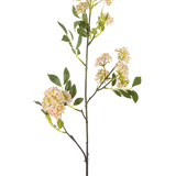De Kunstbloem Wilde peen 102 cm paars heeft een lange, slanke stengel met trossen kleine paarse bloemen en groene bladeren, geïsoleerd op een witte achtergrond.