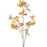 De Kunsttak Enkianthus 112 cm geel is een enkele kunsttak met meerdere stelen en gele herfstbladeren, tegen een effen witte achtergrond.
