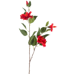 Kunstbloem Hibiscus 89 cm rood