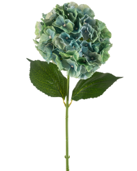Kunstbloem Hortensia 75 cm pauwblauw