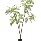 De Kunstplant Mahonia 210 cm is een hoge kunstplant in pot met slanke bruine stengels en lange, smalle groene bladeren, afgebeeld tegen een effen witte achtergrond.