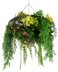 Kunst hangplant varen UV 60 cm in ring goud