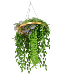 Kunst hangplant varen UV 40 cm in ring goud