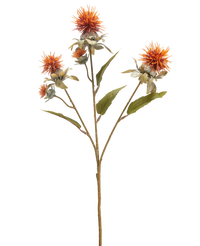 Kunstbloem Saffloer 57 cm oud oranje