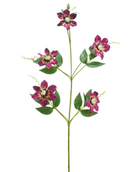 Kunstbloem Celematis 78 cm paars