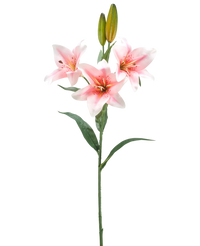 Kunstbloem Lelie 78 cm wit/roze