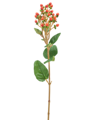 Kunstbloem Hypericum 65 cm oranje/rood
