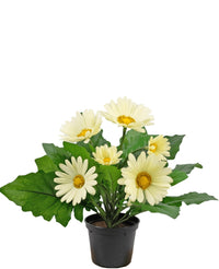 Kunstplant Gerbera UV 28 cm wit