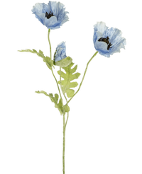 Kunstbloem Poppy 73 cm blauw