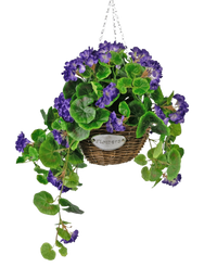 Kunstbegonia paars in mand UV 70cm