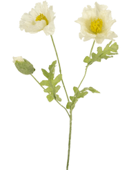 Kunstbloem Poppy 73 cm wit