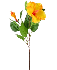 Kunstbloem Hibiscus 64 cm geel