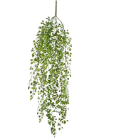 De Kunst hangplant mini klimop 91 cm heeft groene bladeren op dunne stelen tegen een effen witte achtergrond.