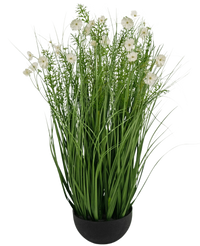 Kunstgras witte Gesang Bloem uiengraspot 90cm brandvertragend
