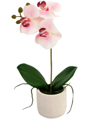 Kunst Orchidee Real Touch 30 cm roze/wit