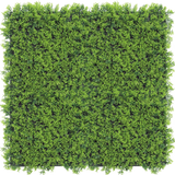 Kunsthaag Cupressus 50x50 cm UV: Een dicht, levendig groen kunsthaagpaneel van bovenaf gezien tegen een witte achtergrond, ideaal voor het creëren van realistische plantenmuren.