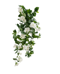 Kunst hangplant Petunia 70 cm wit
