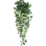 De Kunst Klimop 70 cm groen/wit is een hangende kunstklimopplant met weelderige groene en witte trapsgewijze bladeren aan lange stelen, tegen een effen witte achtergrond.