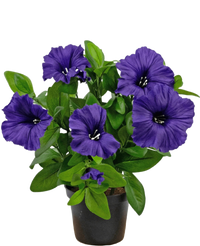 Kunstbloem Petunia plant UV 25 cm paars