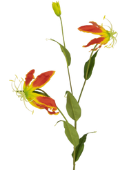 Kunstbloem Gloriosa 81 cm rood/geel
