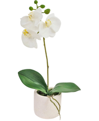 Kunst Orchidee Real Touch 30 cm wit